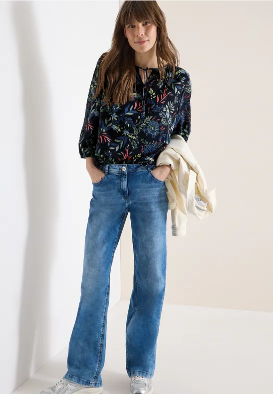 Bluse mit Blumenmuster und 3/4-Ärmeln