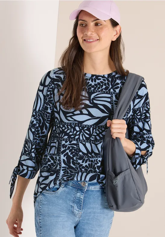 Bedruckte 3/4-Arm Bluse