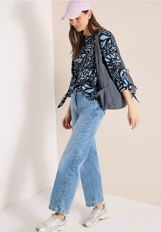 Bedruckte 3/4-Arm Bluse