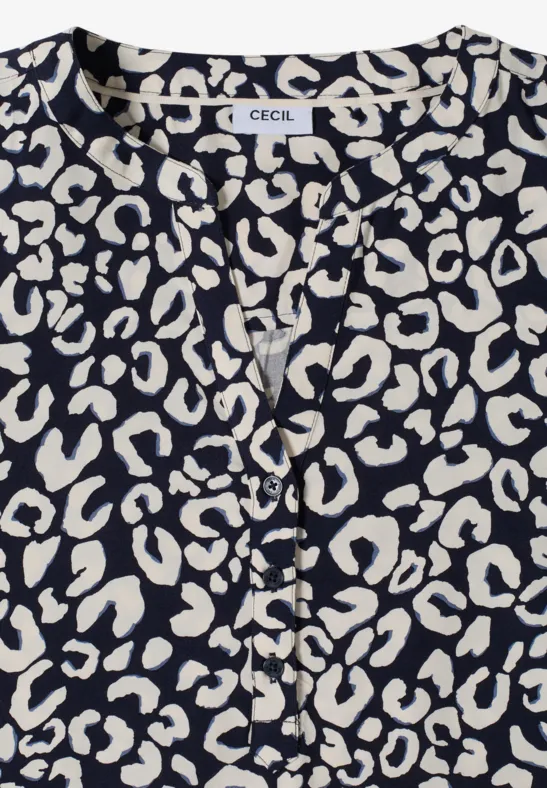 Kurzarmbluse mit Animal Print