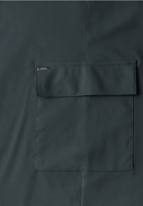 Leichter A-Linien-Midi-Rock mit Taschen