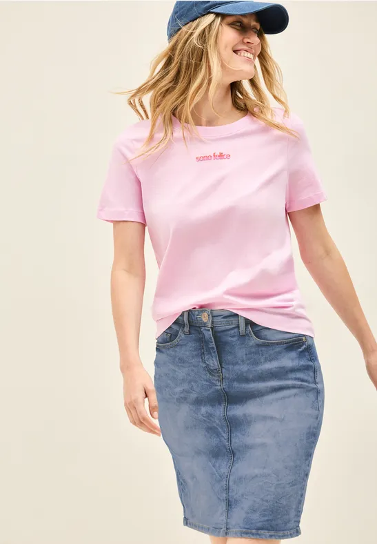 Jeans-Bleistiftrock mit Schlitz hinten