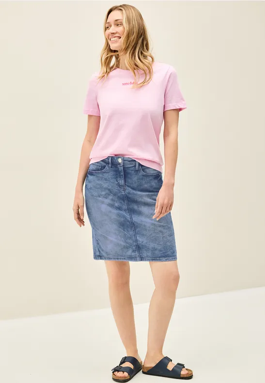 Jeans-Bleistiftrock mit Schlitz hinten