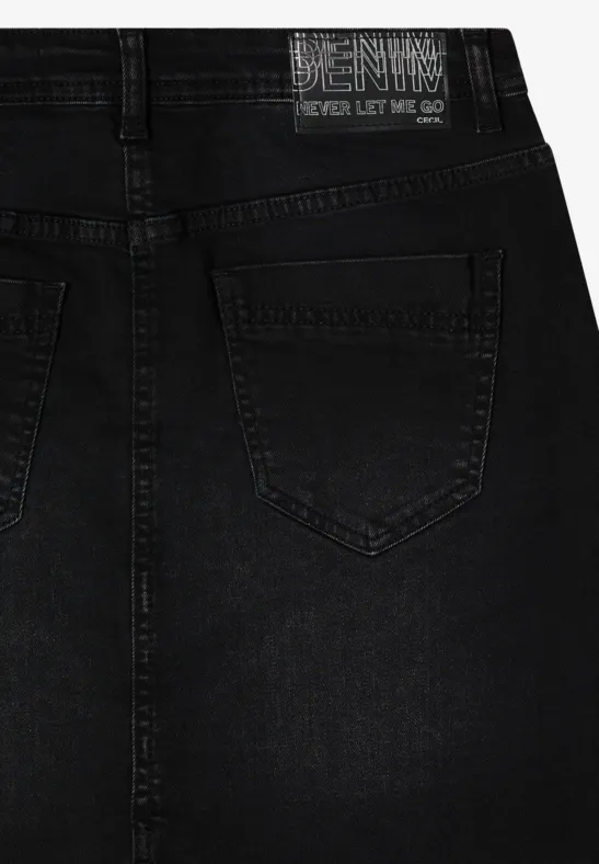 A-Linien Minirock aus Denim mit Nieten