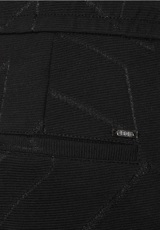 Schwarze Jacquard Culottes mit weitem Bein für Damen