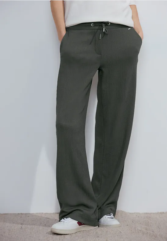 Damen High Waist Hose mit weitem Bein