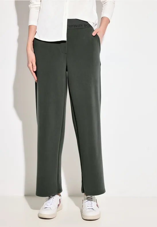 Damen High Waist Hose mit weitem Bein
