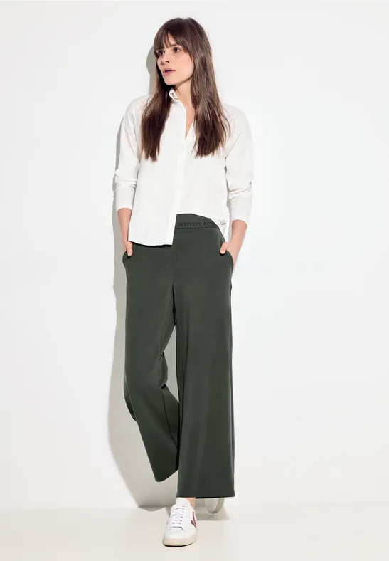 Damen High Waist Hose mit weitem Bein