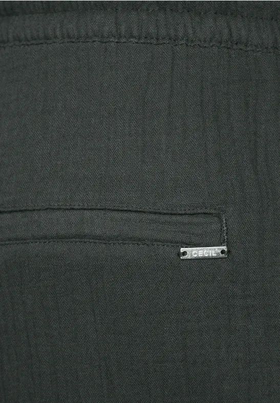 Musselin Hose mit lockerem Schnitt und Kordelzug