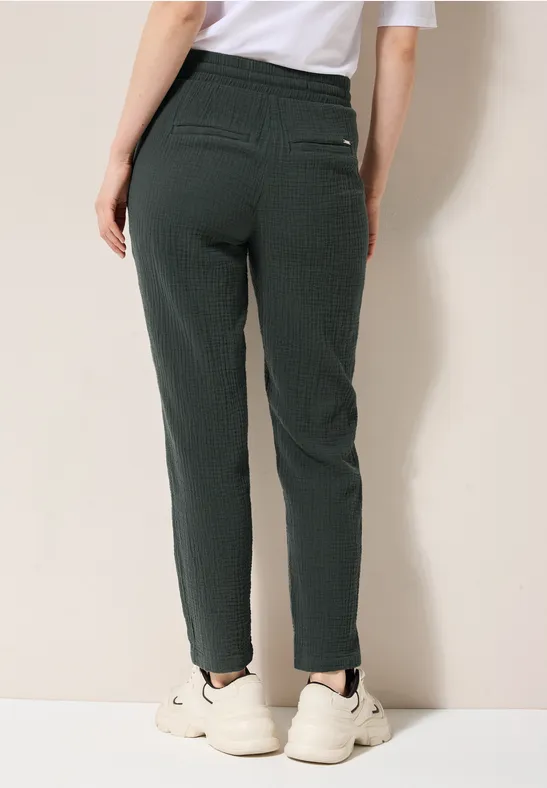 Musselin Hose mit lockerem Schnitt und Kordelzug