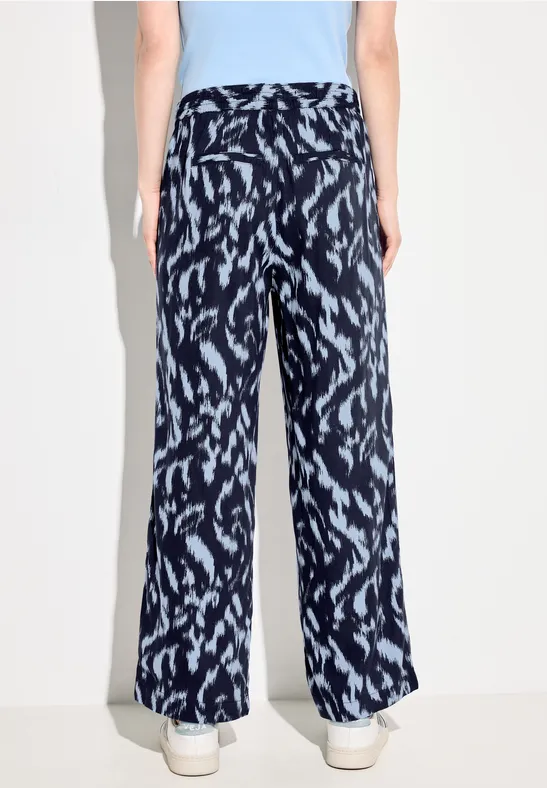 Gemusterte, Weitgeschnittene Culottes mit Kordelzug