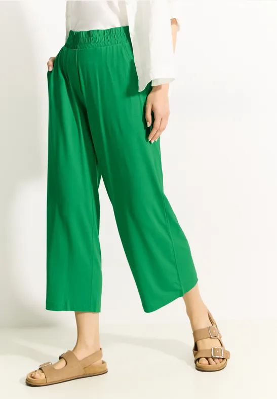 Lässige Cropped Culottes mit Gummibund