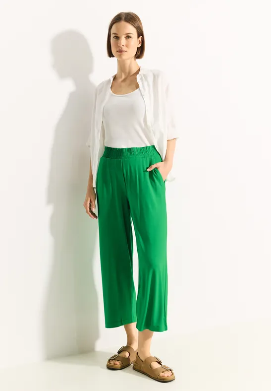 Lässige Cropped Culottes mit Gummibund