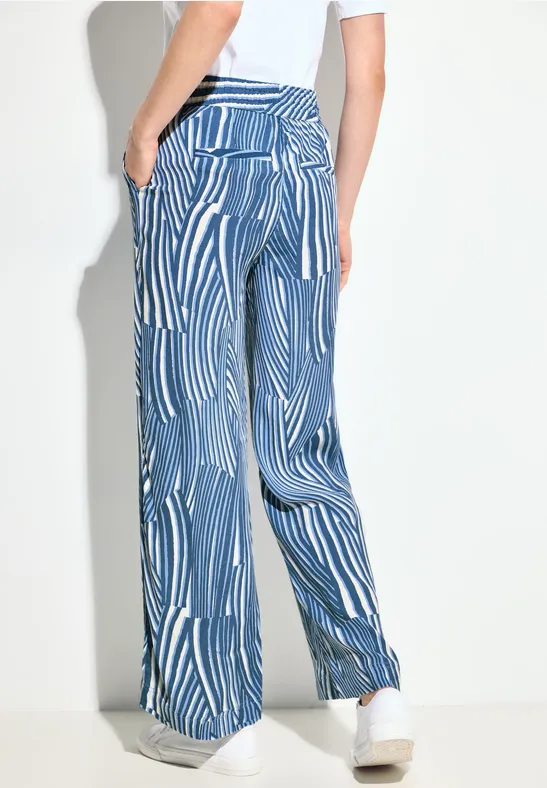 Gestreifte Loungehose mit weitem Bein