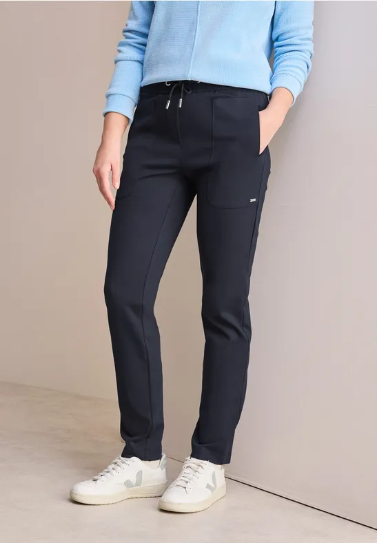 Legere Jacquard-Freizeithose im Casual Fit