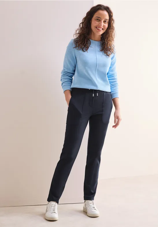 Legere Jacquard-Freizeithose im Casual Fit