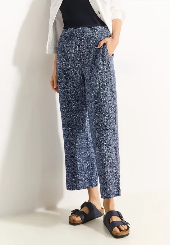 Geblümte Culottes mit weitem Bein