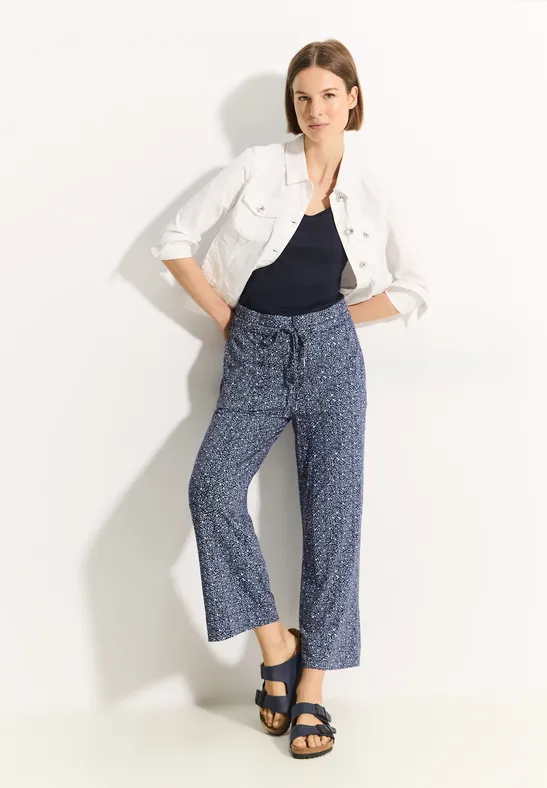 Geblümte Culottes mit weitem Bein