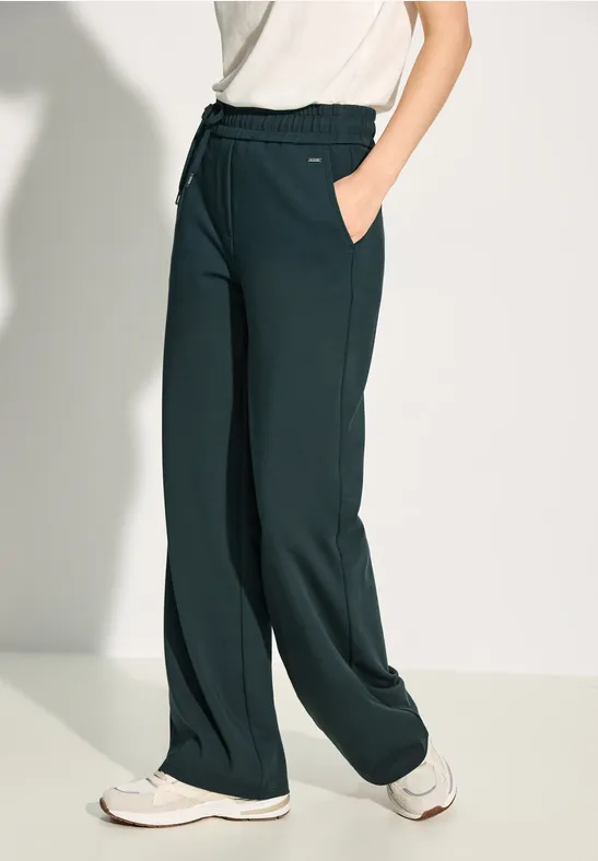 Lockere Jersey-Hose mit weitem Bein