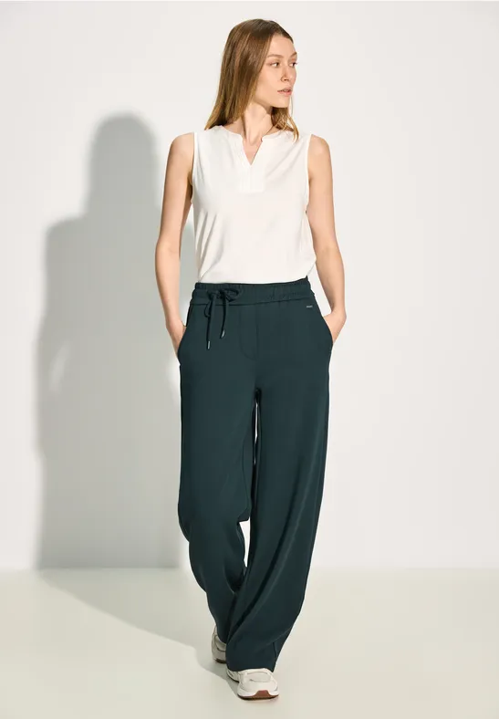 Lockere Jersey-Hose mit weitem Bein