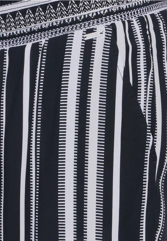 Gestreifte, weitgeschnittene Cropped-Hose
