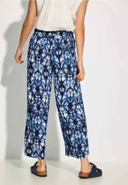 Gestreifte, weitgeschnittene Cropped-Hose