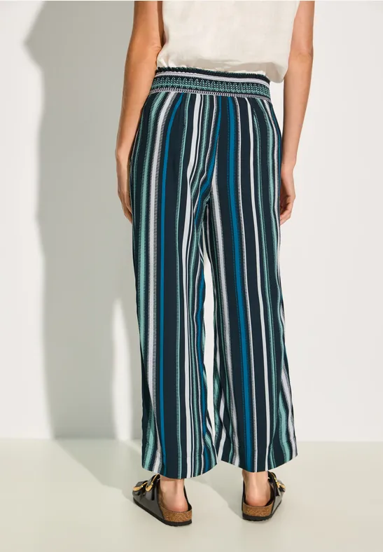 Gestreifte Culottes Hose im Loose Fit