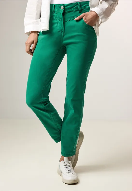 Slim Fit Hose mit Hoher Taille