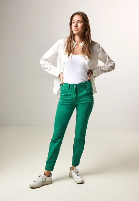 Slim Fit Hose mit Hoher Taille