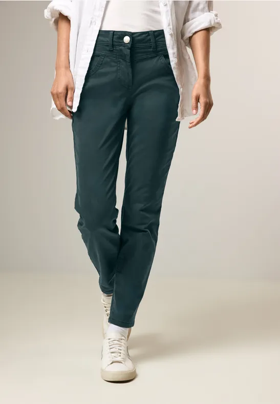 Schlanke Stretch-Baumwollhose