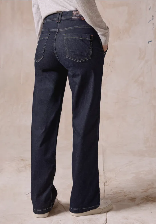 Damen Jeans Loose Fit in dunkler Waschung