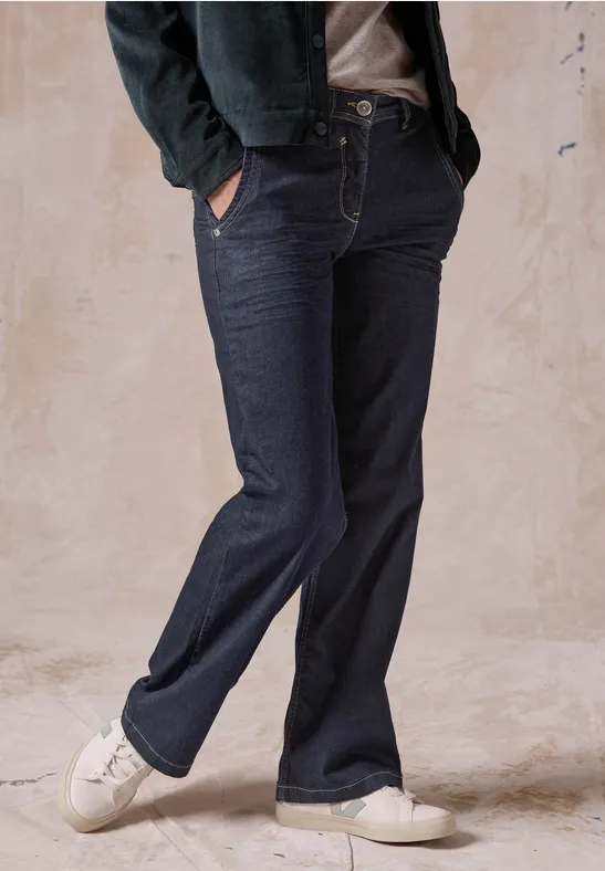 Damen Jeans Loose Fit in dunkler Waschung