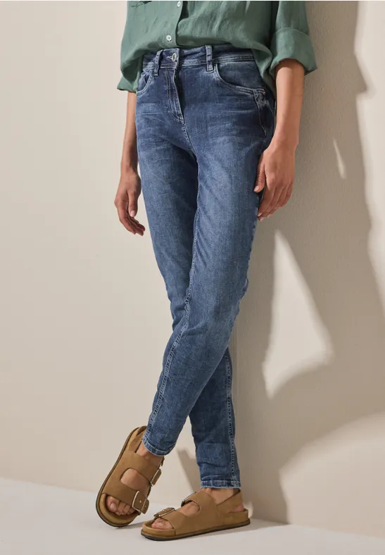 Damen Slim Fit Jeans mit hoher Taille