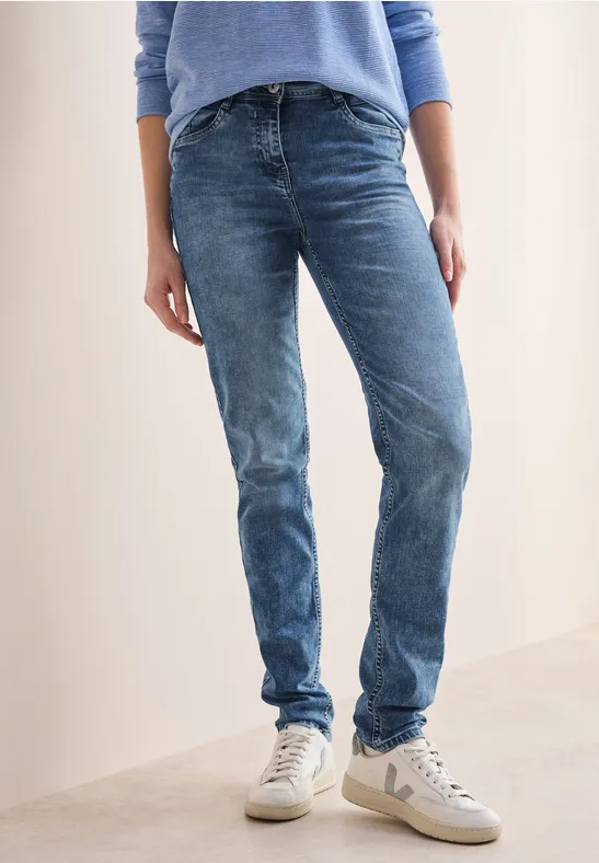 Damen Slim Fit Jeans mit hoher Taille