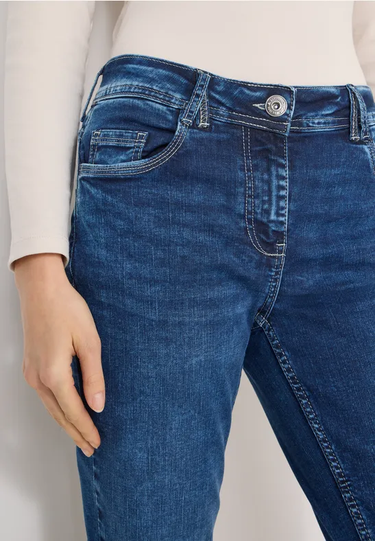 Damen Slim Fit Jeans mit hoher Taille