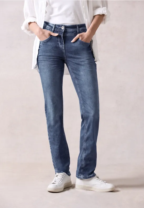 Damen Slim Fit Jeans mit hoher Taille