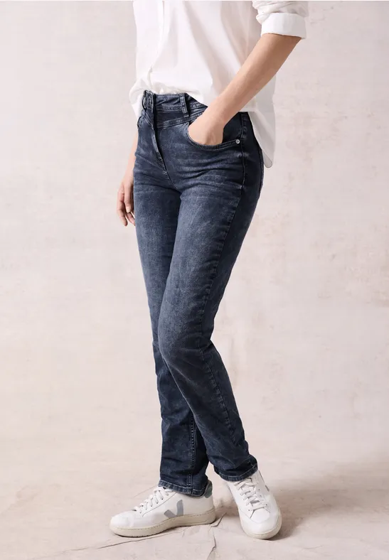 Damen Straight Leg Jeans mit hohem Bund