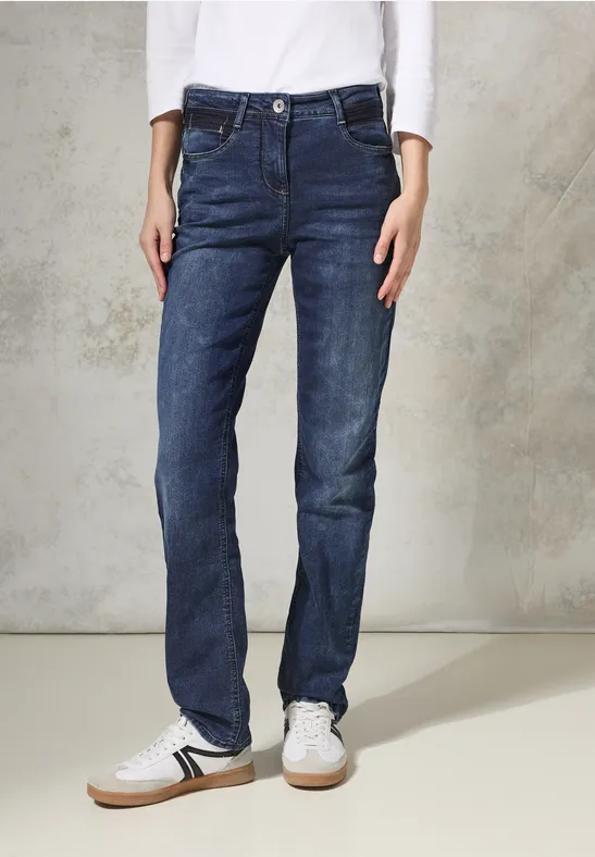Damen Straight Leg Jeans mit hohem Bund