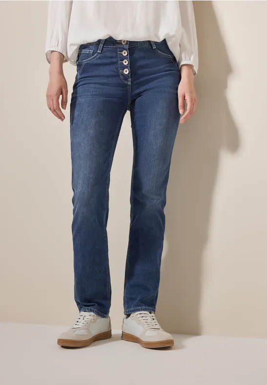 Damen Straight Leg Jeans mit hohem Bund