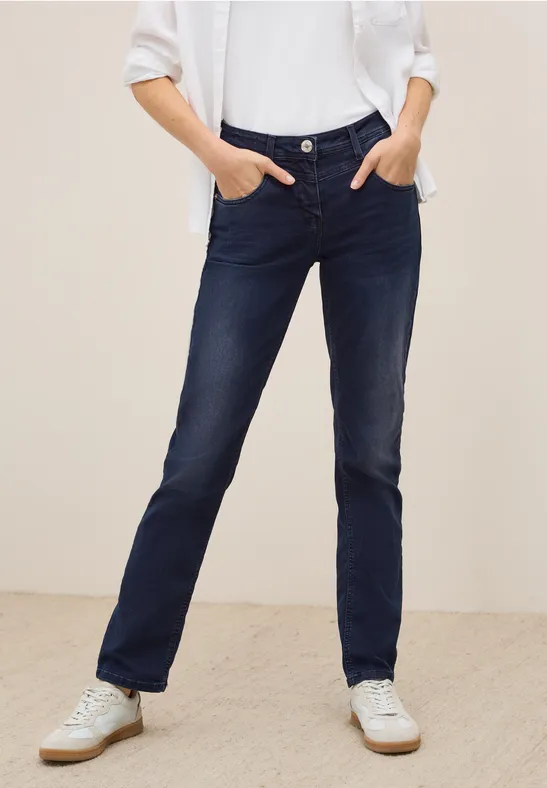 Damen Straight Leg Jeans mit hohem Bund