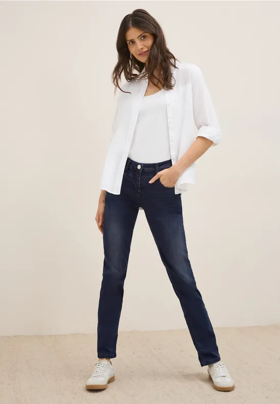 Damen Straight Leg Jeans mit hohem Bund