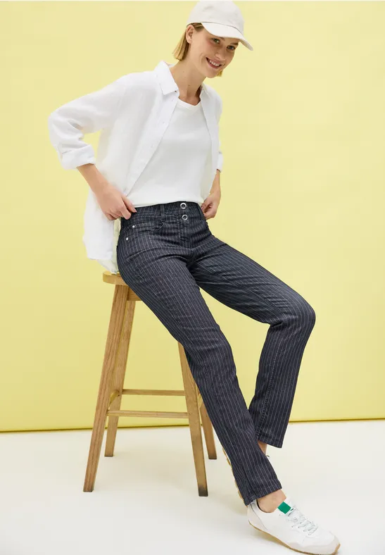 Damen Straight Leg Jeans mit hohem Bund