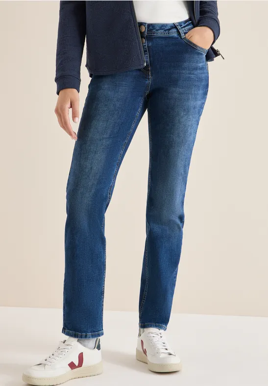 Damen Straight Leg Jeans mit hohem Bund