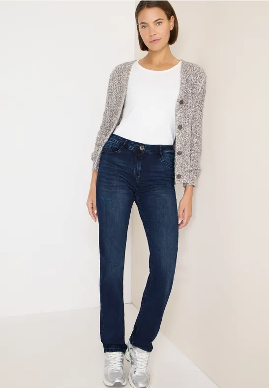 Damen Straight Leg Jeans mit hohem Bund