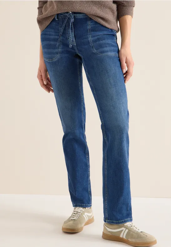 Damen Straight Leg Jeans mit hohem Bund