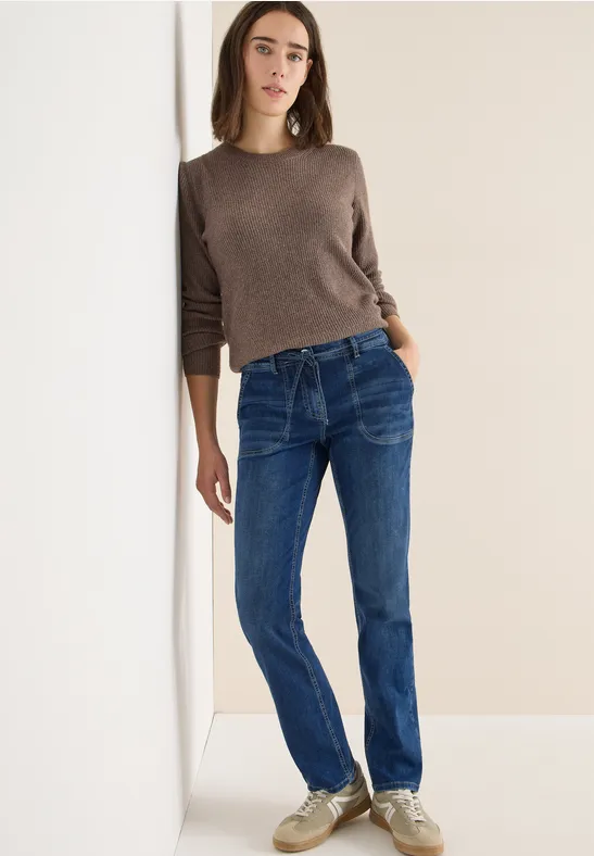 Damen Straight Leg Jeans mit hohem Bund
