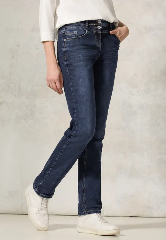 Damen Straight Leg Jeans mit hohem Bund
