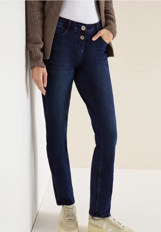 Damen Straight Leg Jeans mit hohem Bund