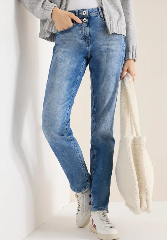 Damen Straight Leg Jeans mit hohem Bund