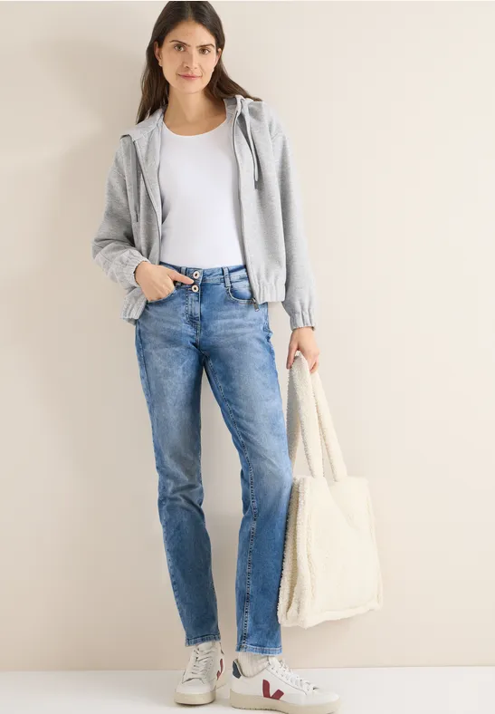 Damen Straight Leg Jeans mit hohem Bund